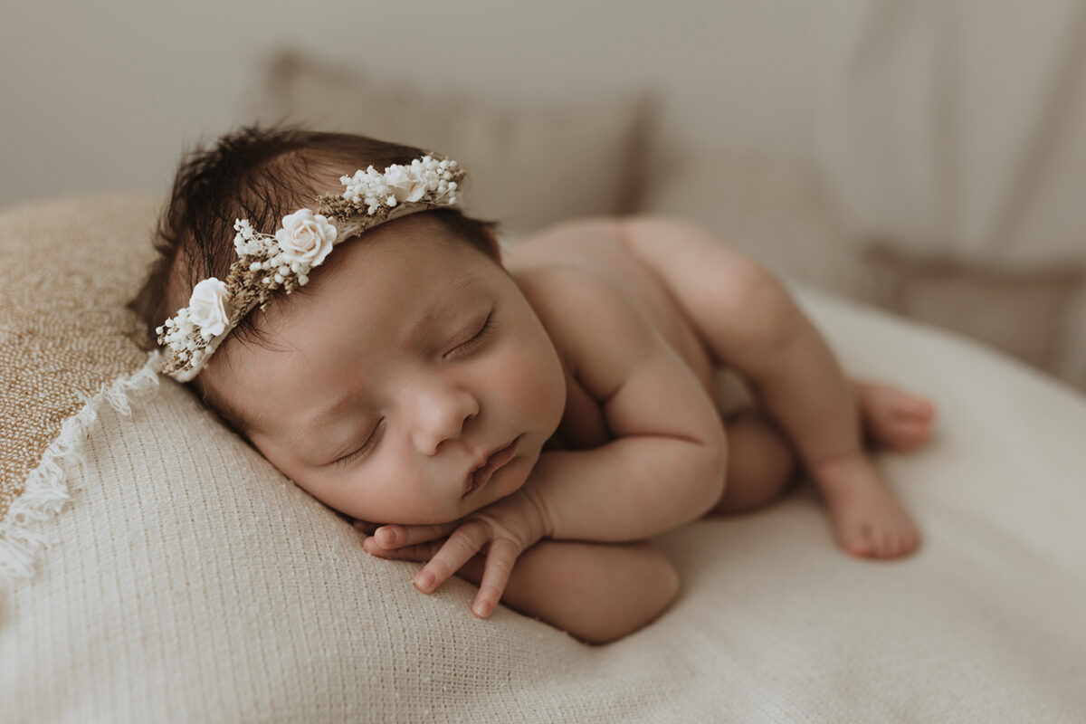 baby girl photoshoot taken while baby is small and cuddly